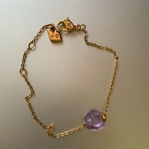 Swarovski amethyst gold bracelet